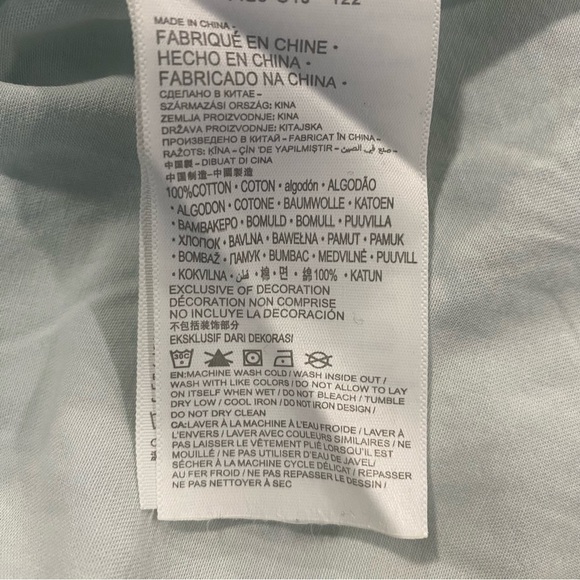 Girl’s Button Up Long Sleeve Dress Distressed Denim Look - Levi’s Blue Size L - Picture 6 of 8